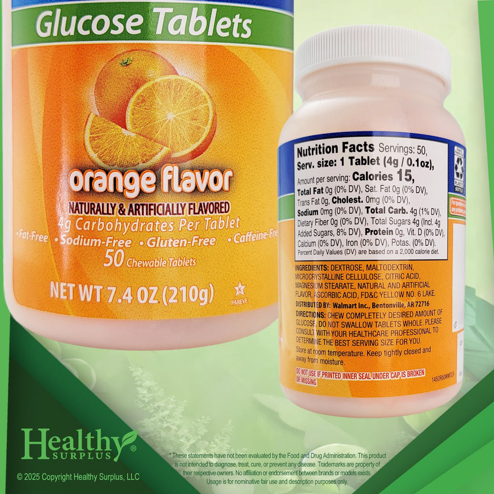 Glucose tablets 50-chewable with packaging