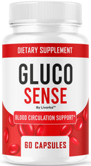 GlucoSense bottle with label – front view
