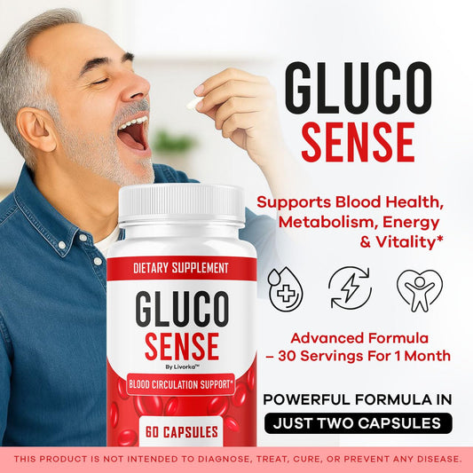 GlucoSense 3-pack bottle – back view with label