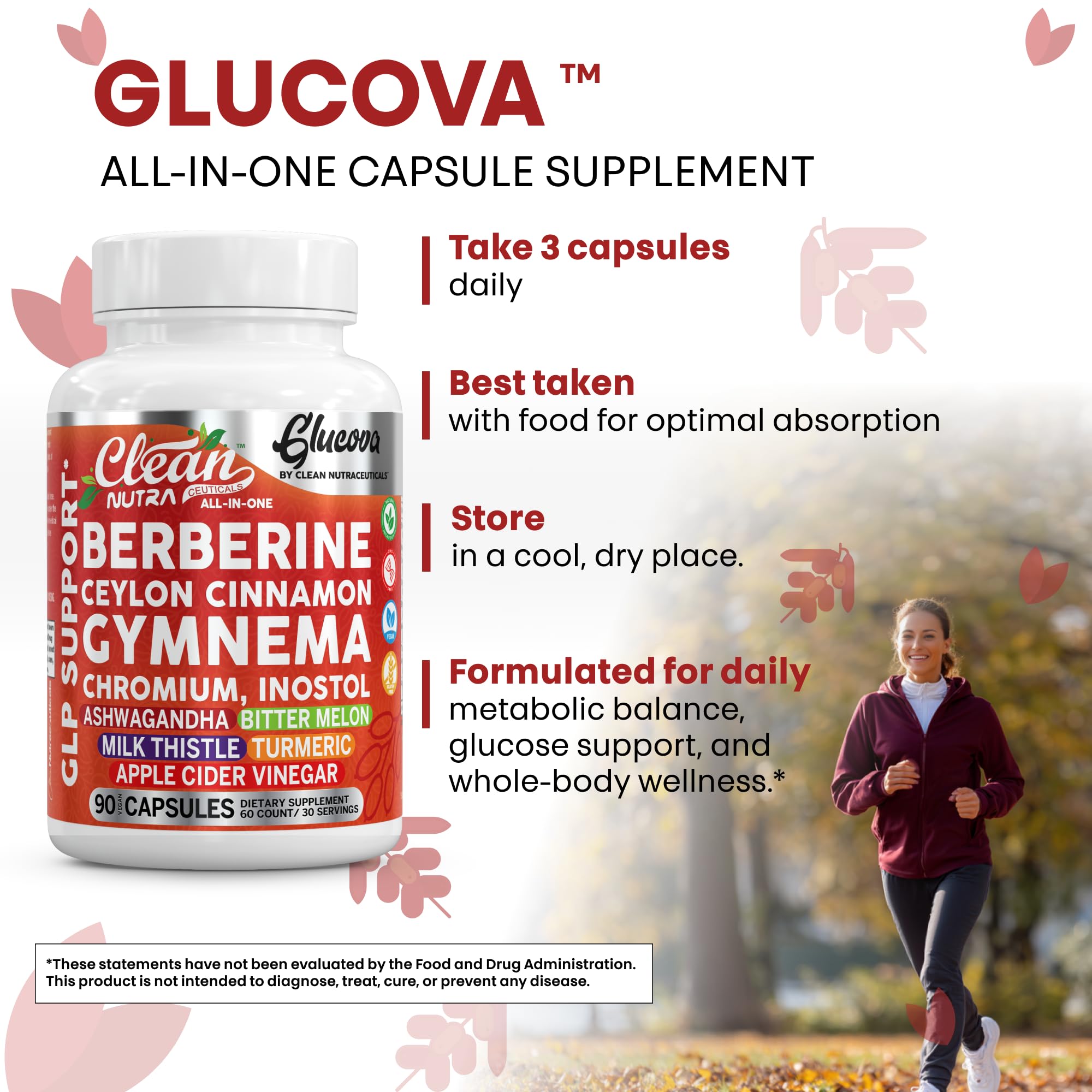 Glucova ingredients list on packaging
