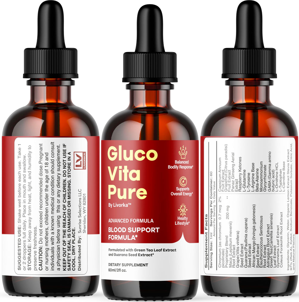 Lifestyle shot showing Glucovita Pure Drops usage