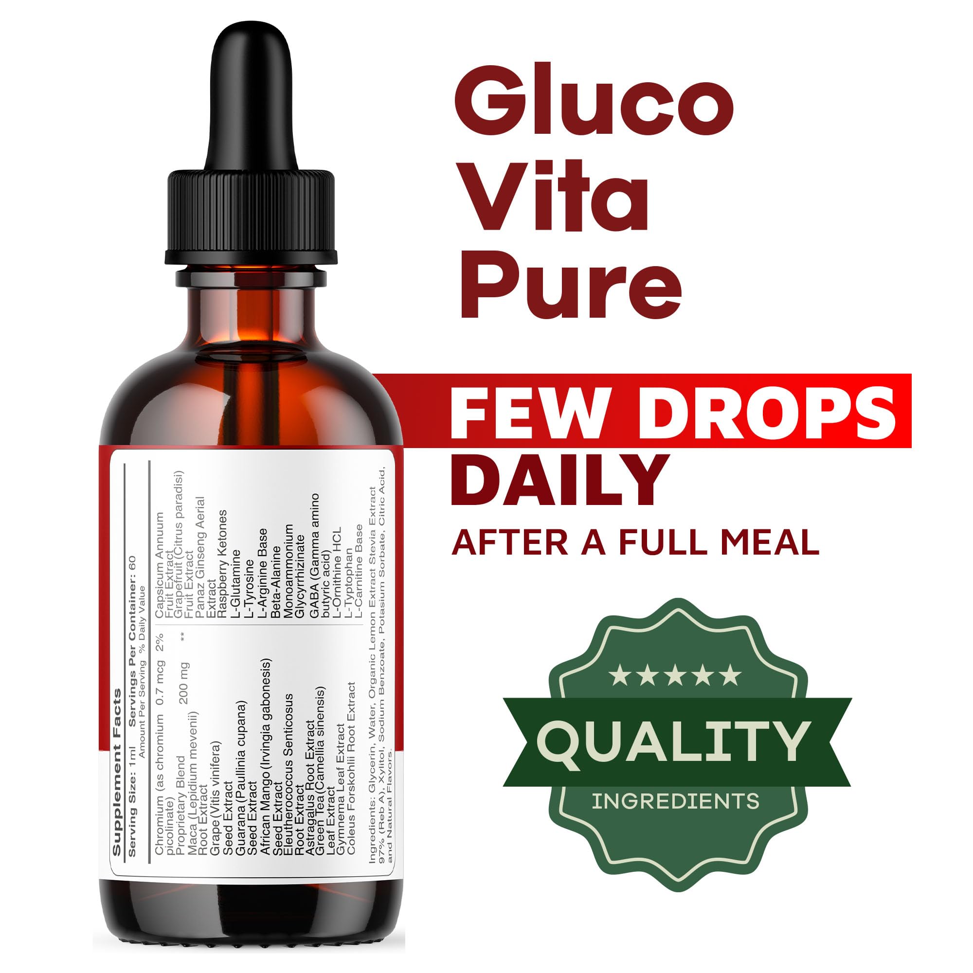 Gluco Vita Pure Drops Apple Cider bottle and cap