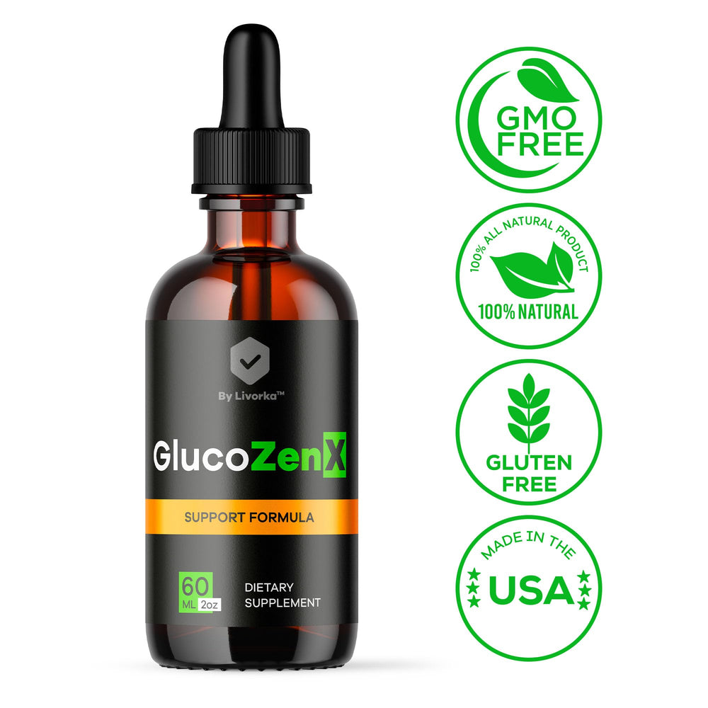 Illustration showing how to use GlucoZenX Drops