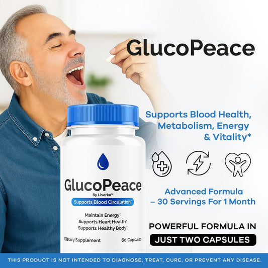 GlucoPeace Capsules bottle back label