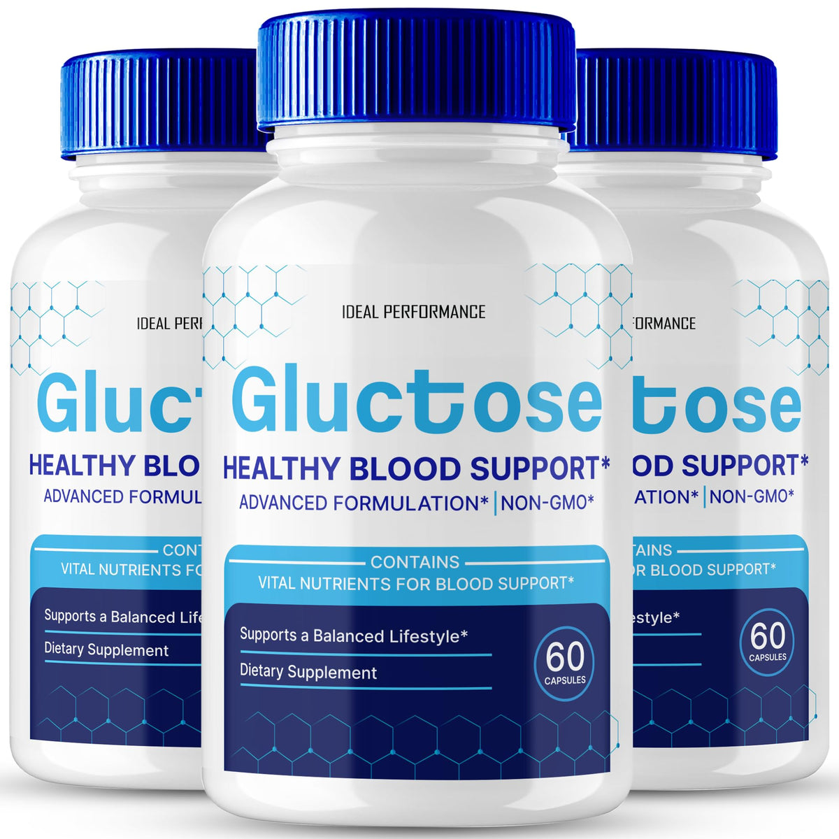 Bottle of Gluctose Pills Advanced Blood Support Formula