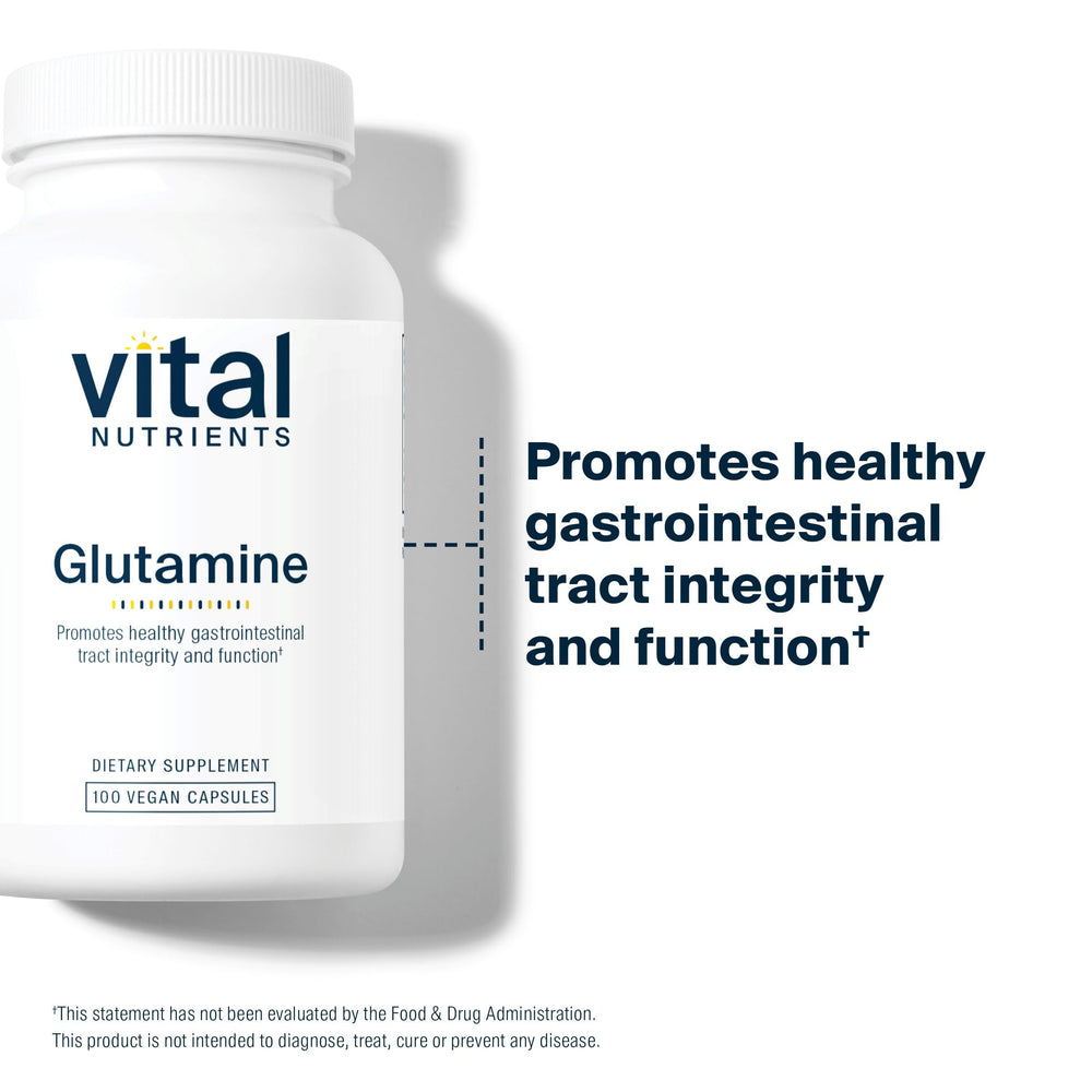 Supplement facts panel for Vital Nutrients Glutamine