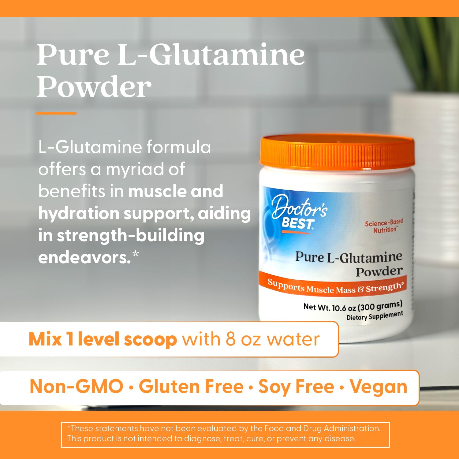 Scoop of L-Glutamine powder being served