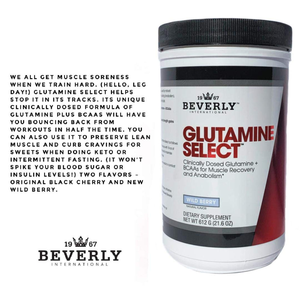 Supplement facts label for Glutamine Select