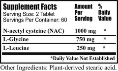 Glutathio-Lean bottle back label showing supplement facts
