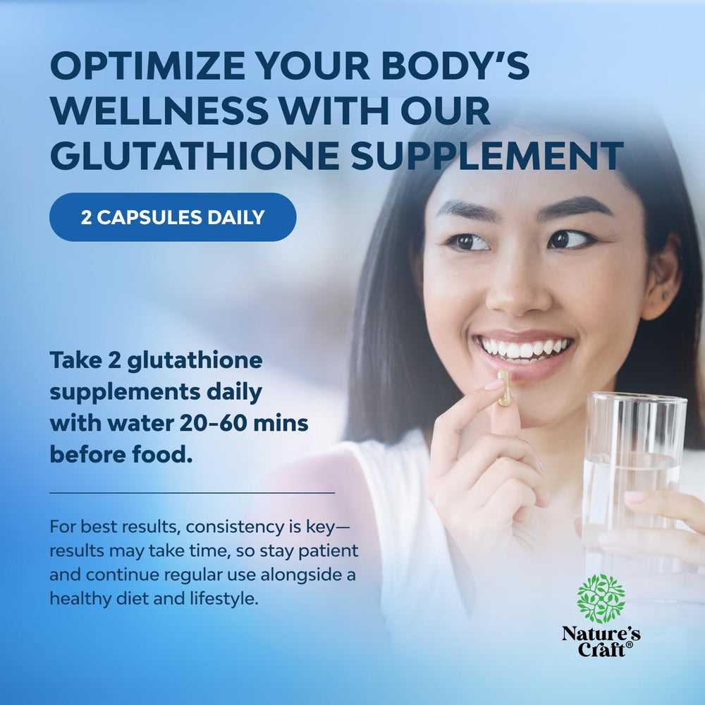 Product label showing 1000mg glutathione per serving