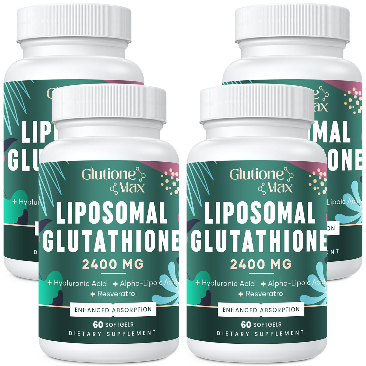 8-in-1 Liposomal Glutathione 2400mg bottle front view