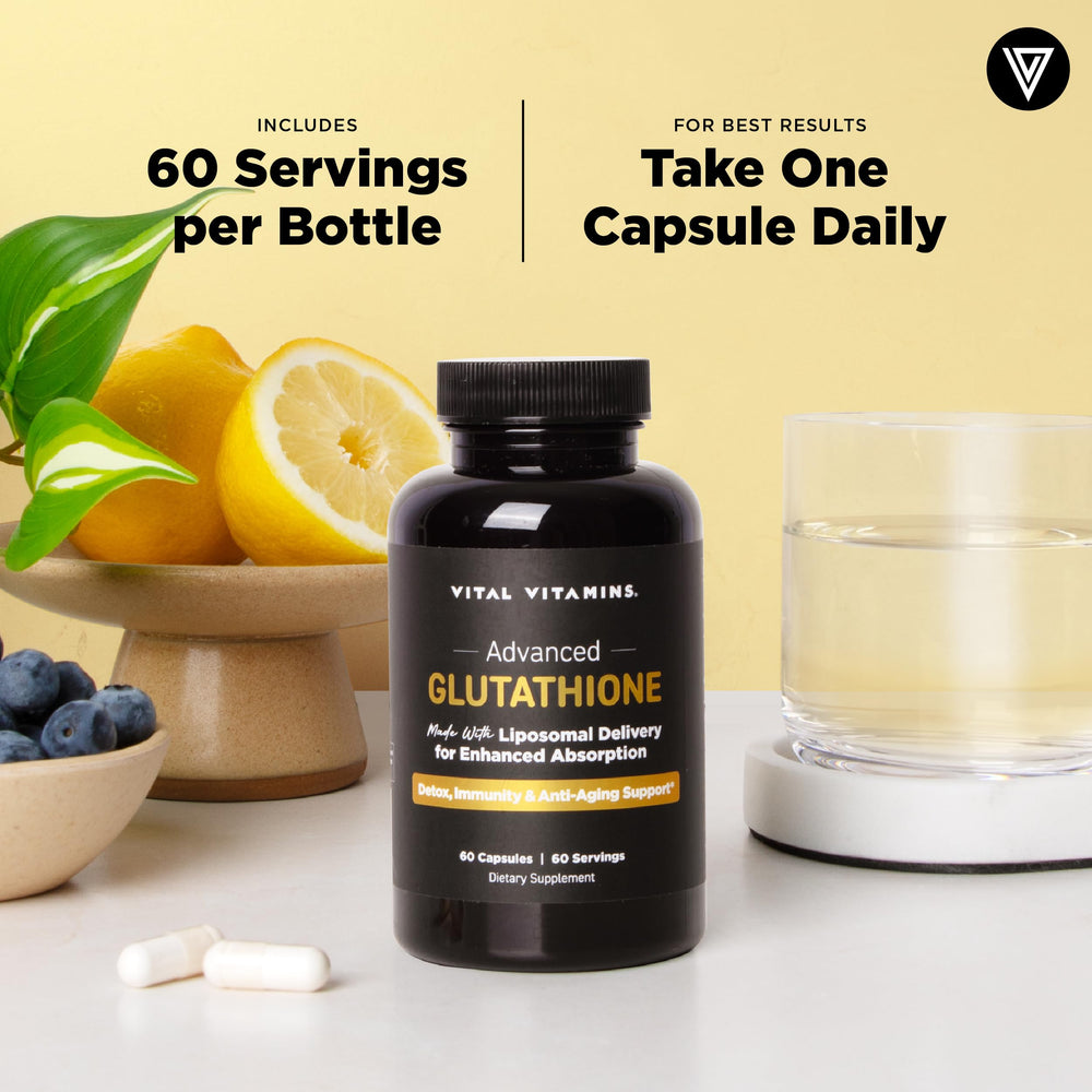60-day supply bottle of Vital Vitamins Glutathione