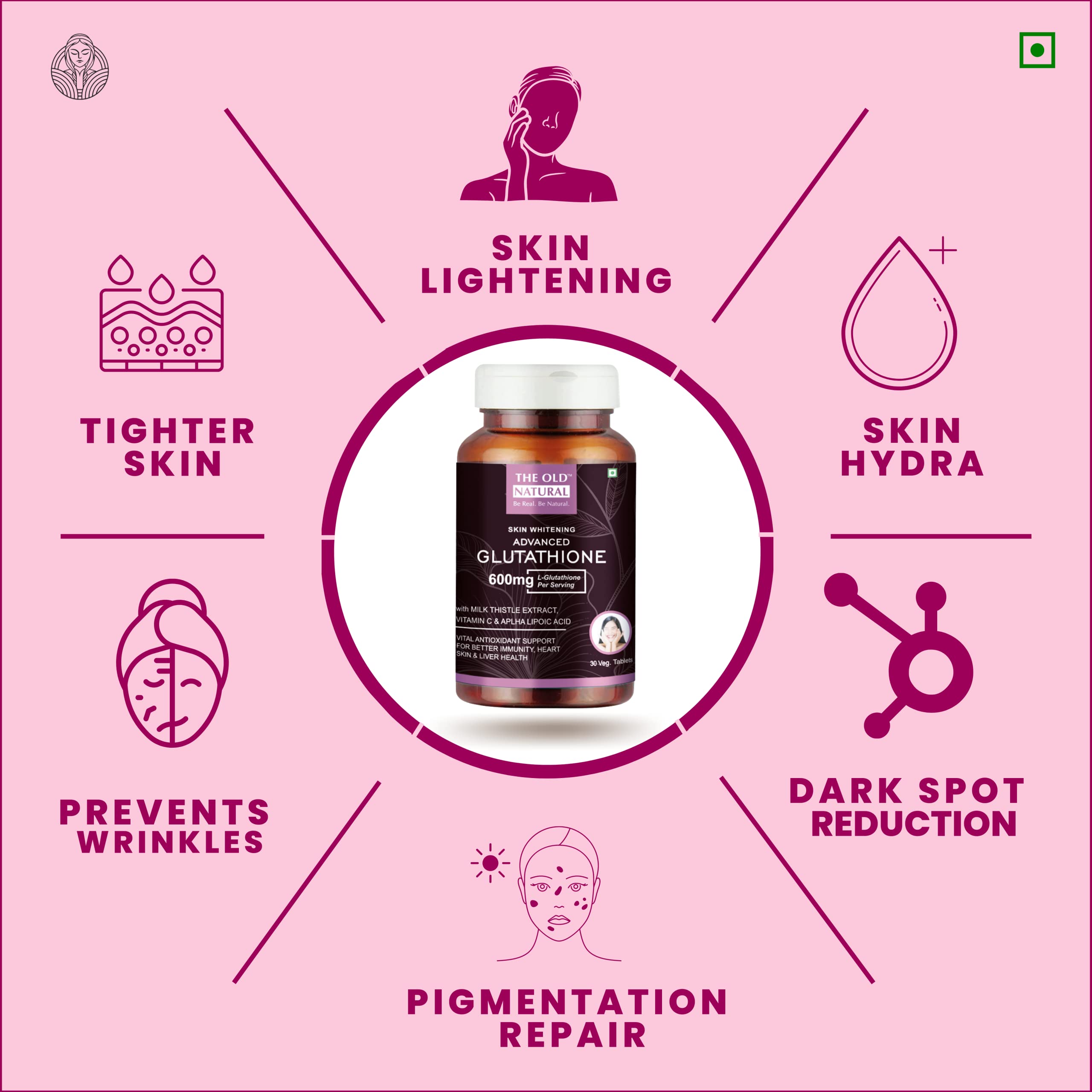 Glutathione supplement ingredients infographic