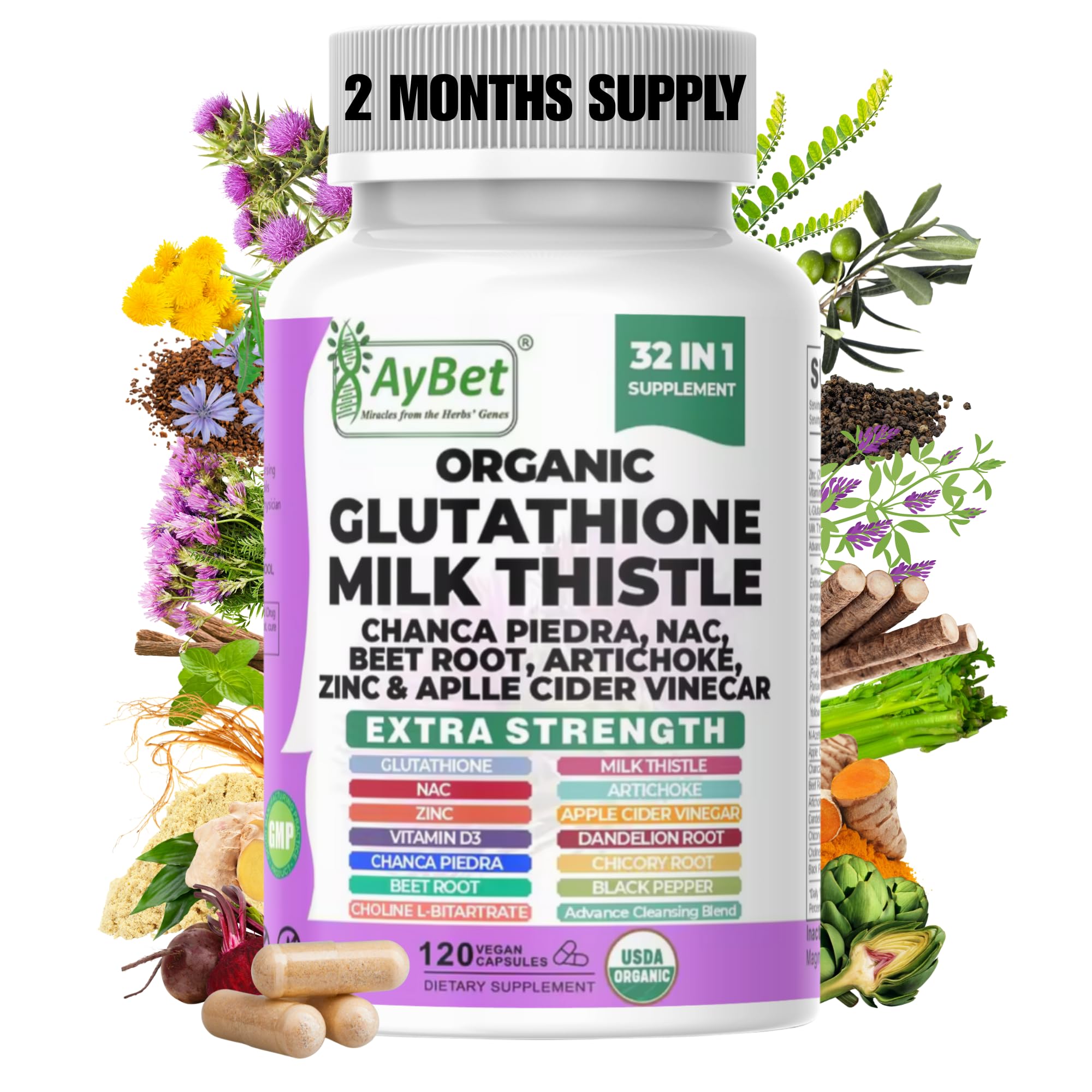 Hero image of Glutathione NAC Milk Thistle supplement capsules