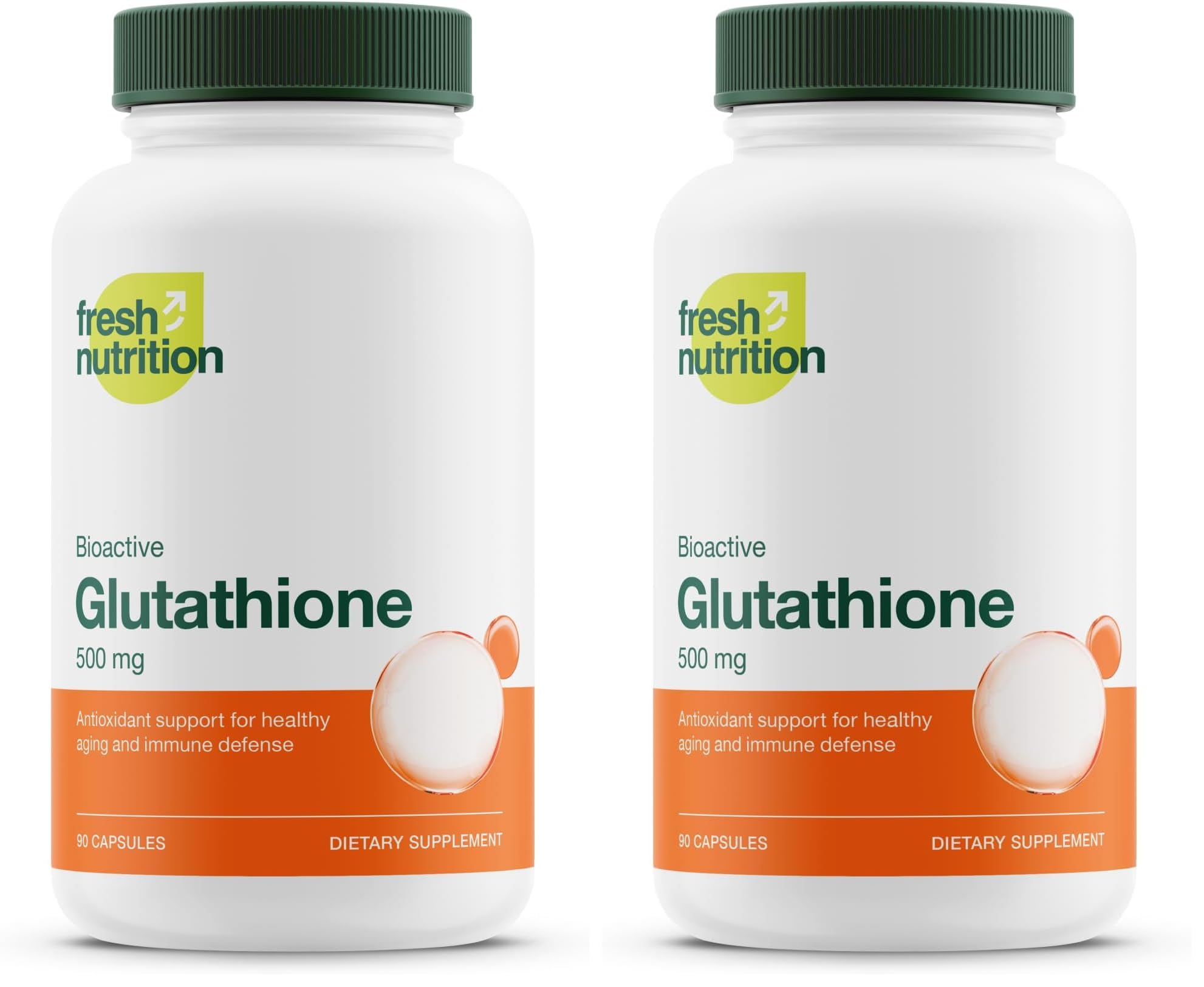 Bottle of glutathione reduced capsules from the pack of 2