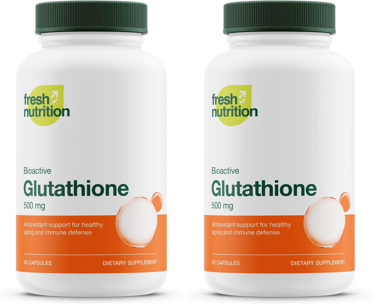 Bottle of glutathione reduced capsules from the pack of 2