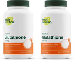 Bottle of glutathione reduced capsules from the pack of 2