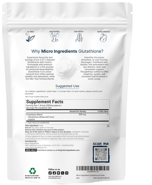 Close-up of Glutathione powder with scoop