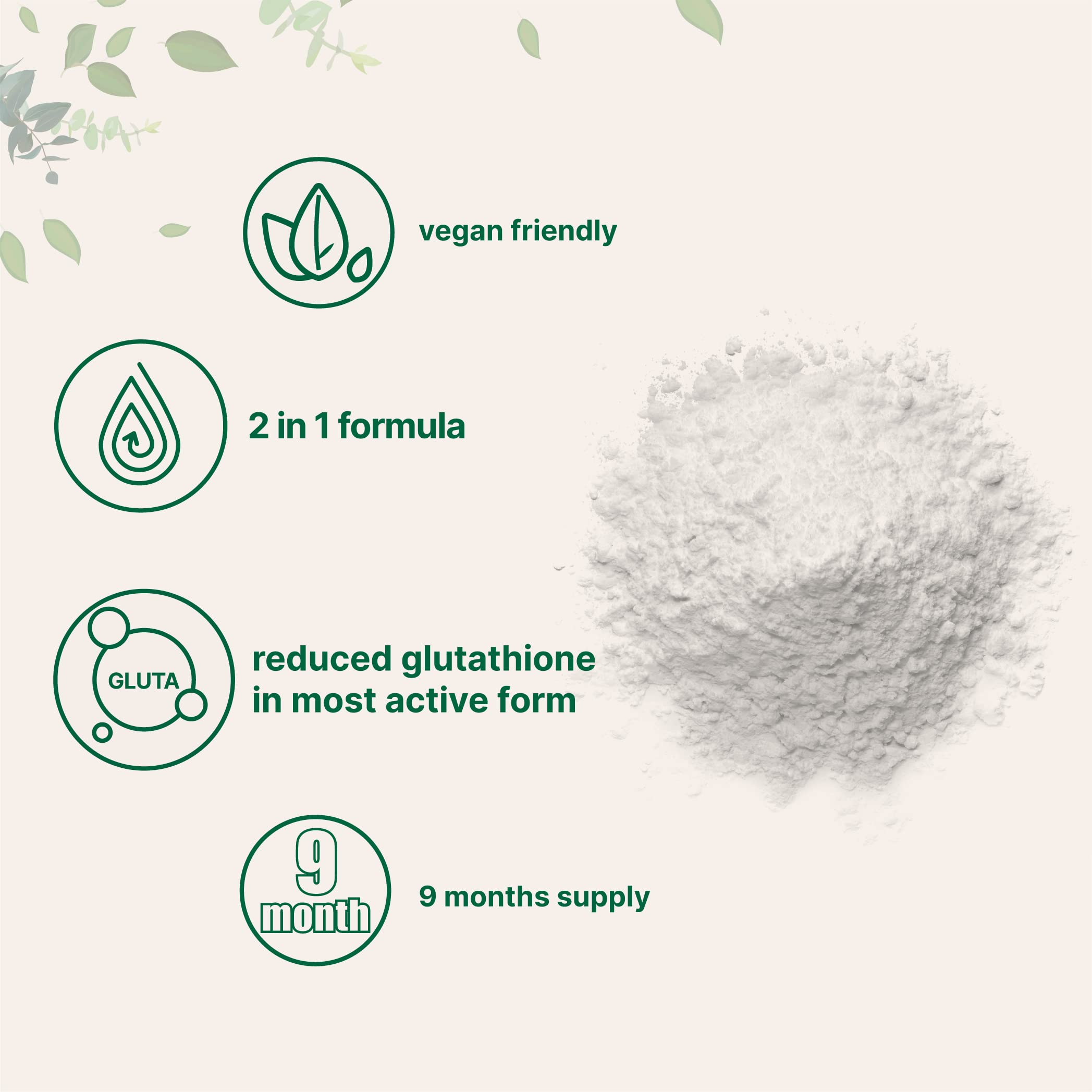Label showing vegan-friendly product and ingredient list