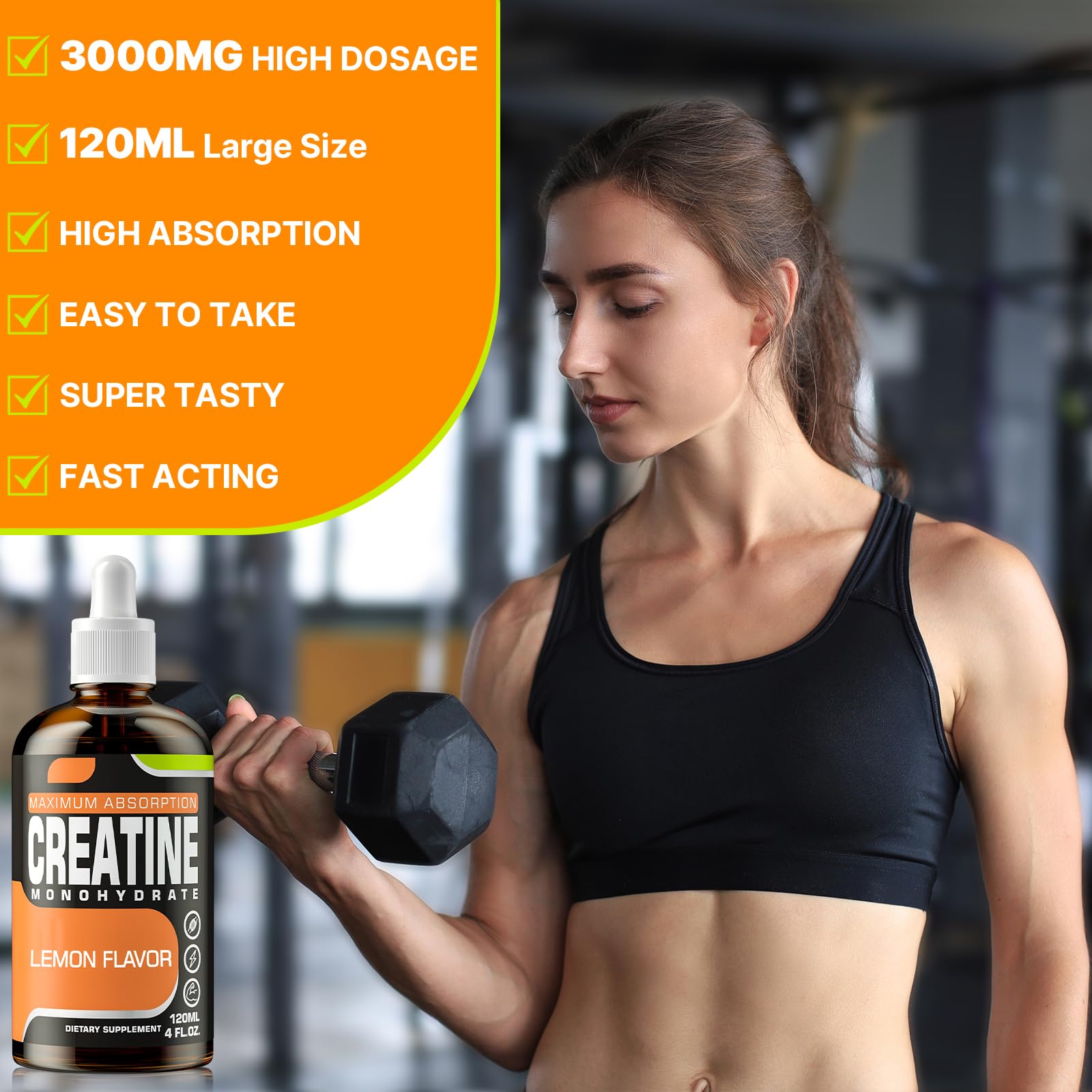 Glute muscle growth with creatine supplementation