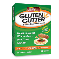 Healthy Digestives Gluten Cutter bottle featuring GCX50 blend