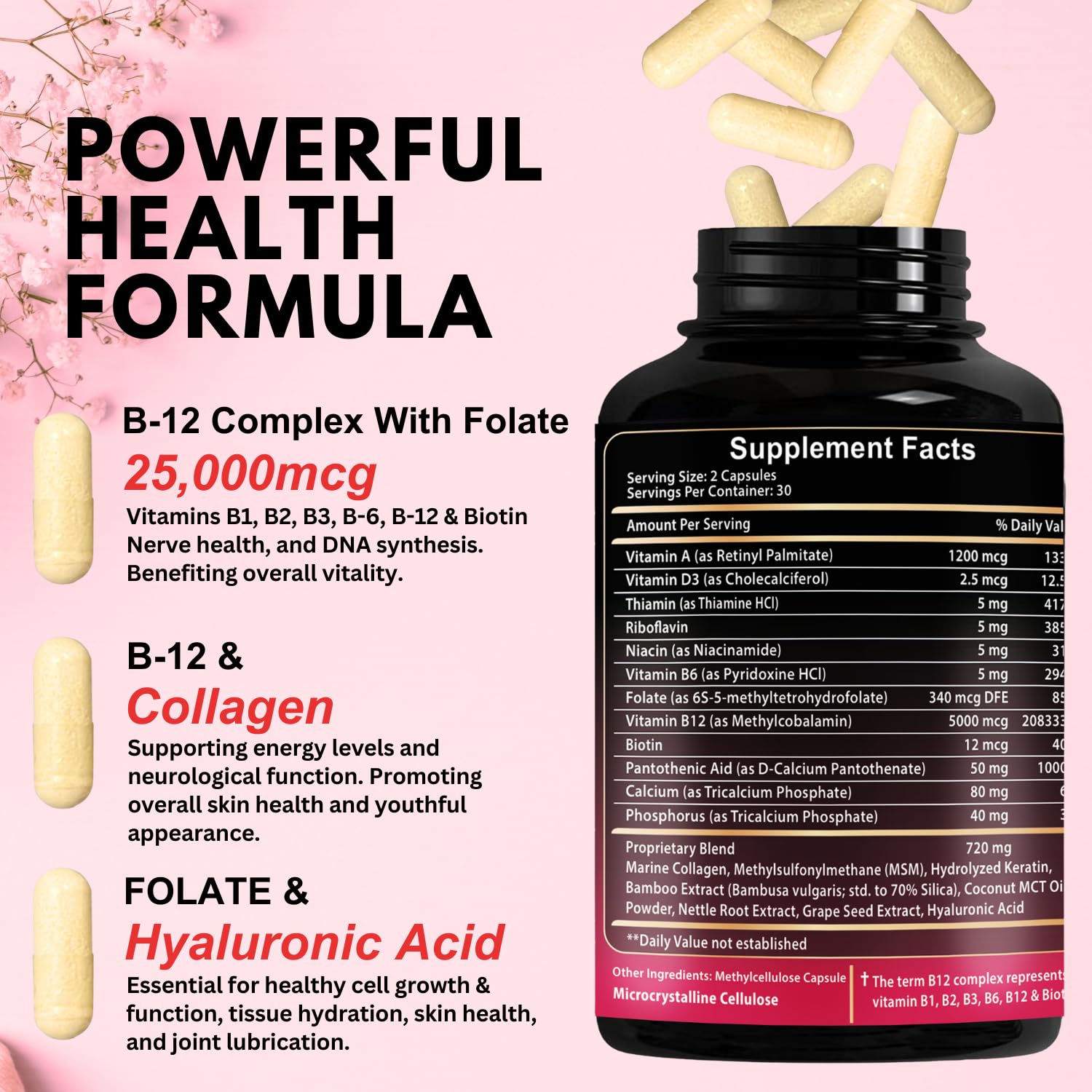 Gluten-free B12 complex with multiple B vitamins