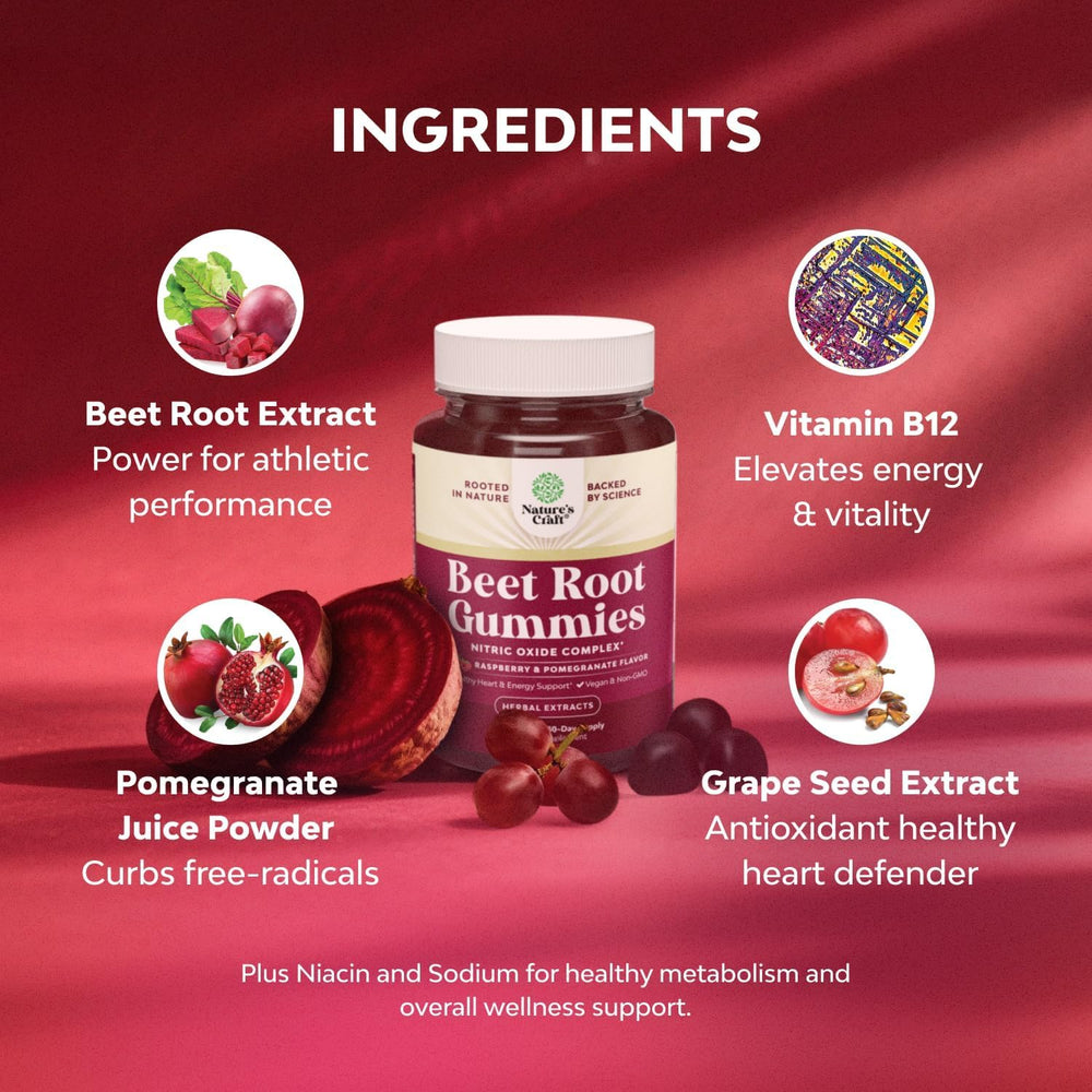 1 month supply gluten-free beet gummies