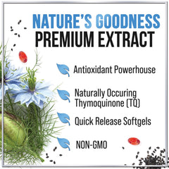 Gluten-free black seed oil softgels capsules