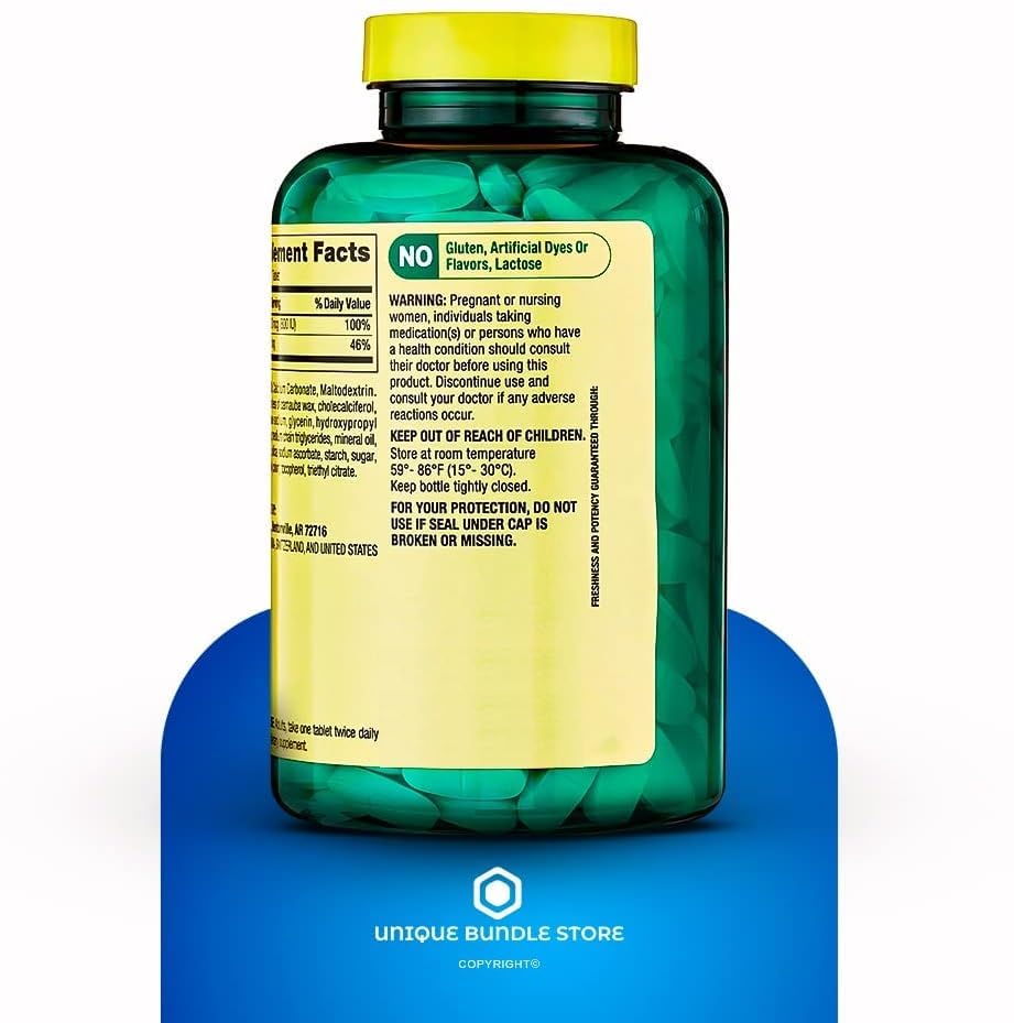 Gluten-free calcium with vitamin D3 supplement packaging