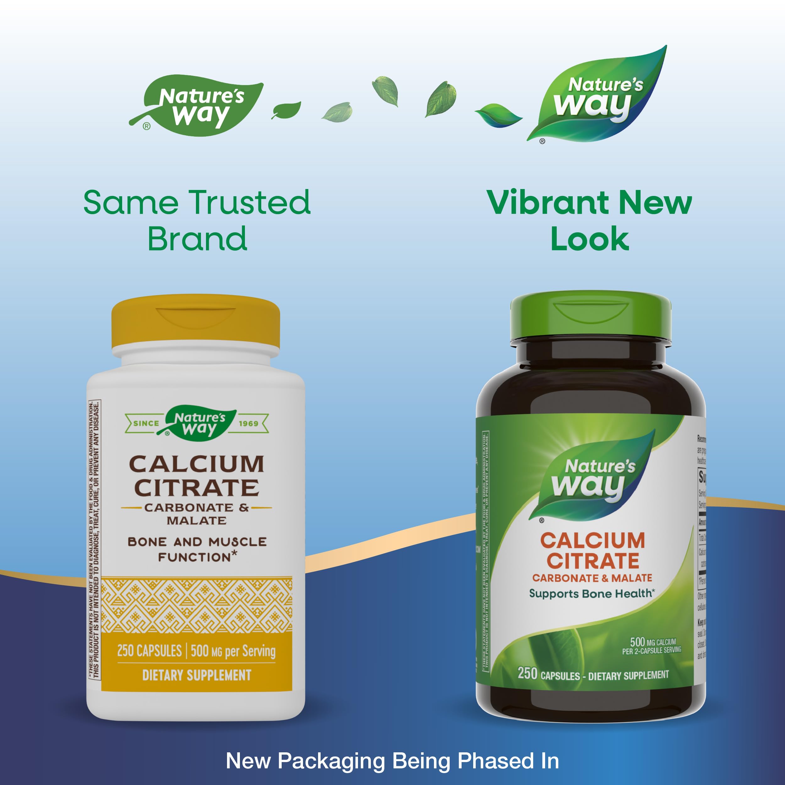 Gluten-free Nature's Way calcium supplement packaging.