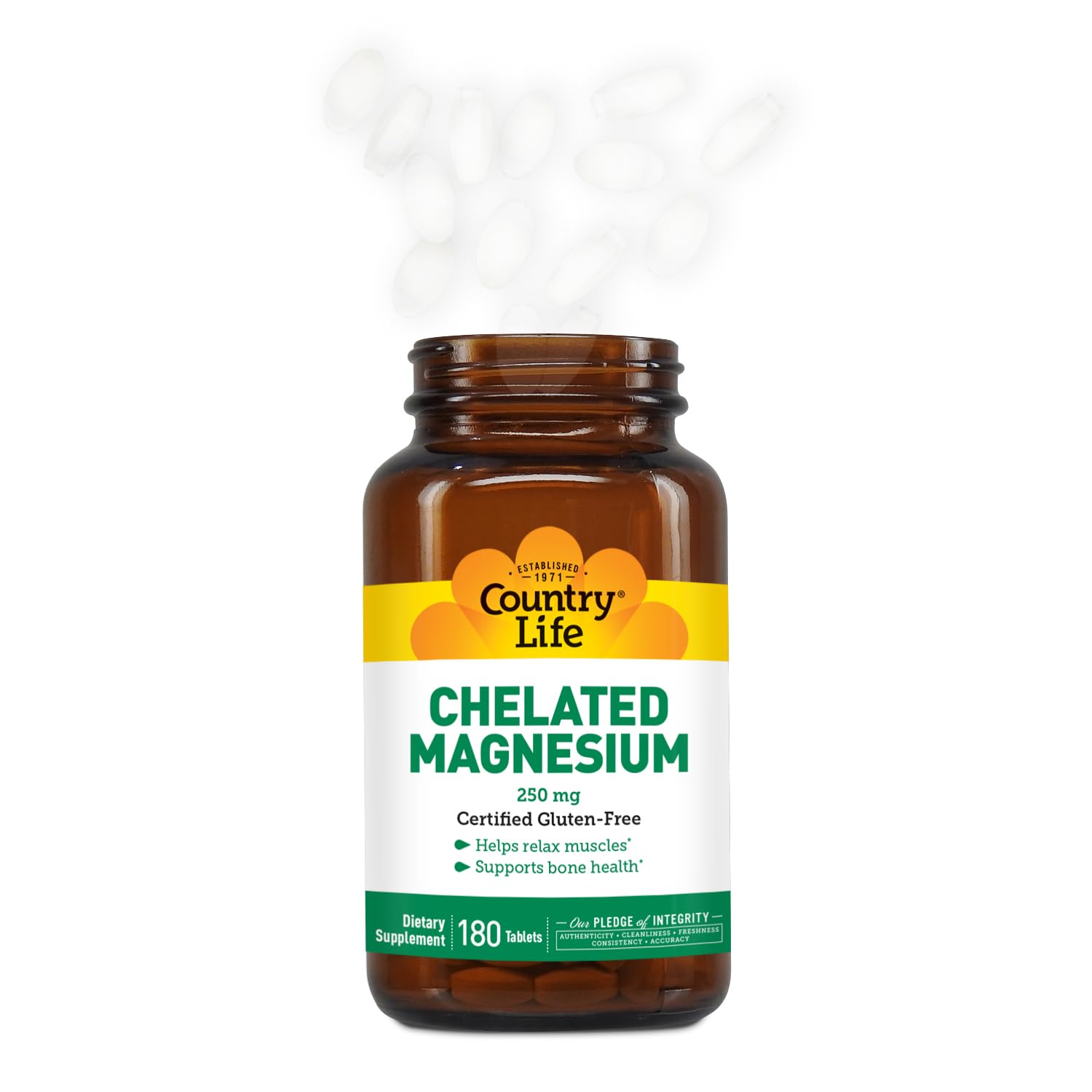 Gluten-free certification label on bottle