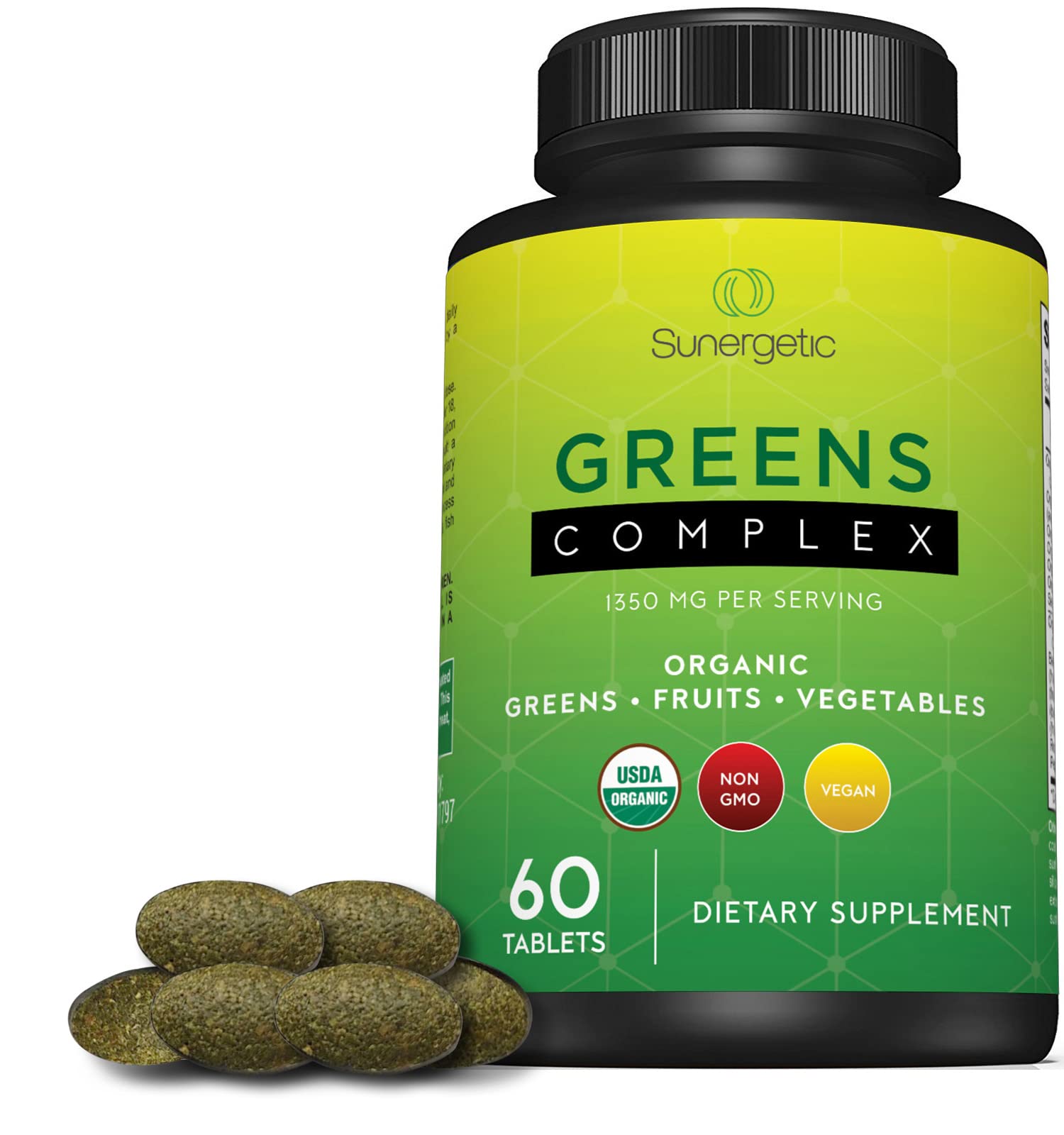 Gluten-free, soy-free, dairy-free greens supplement labeling