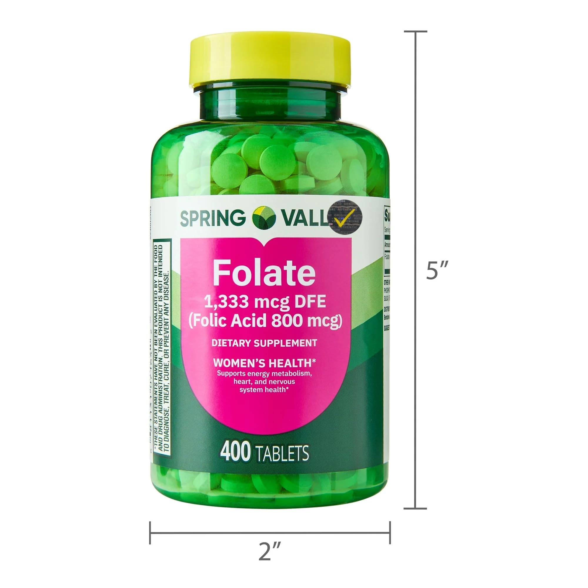 Gluten-free folate supplement packaging