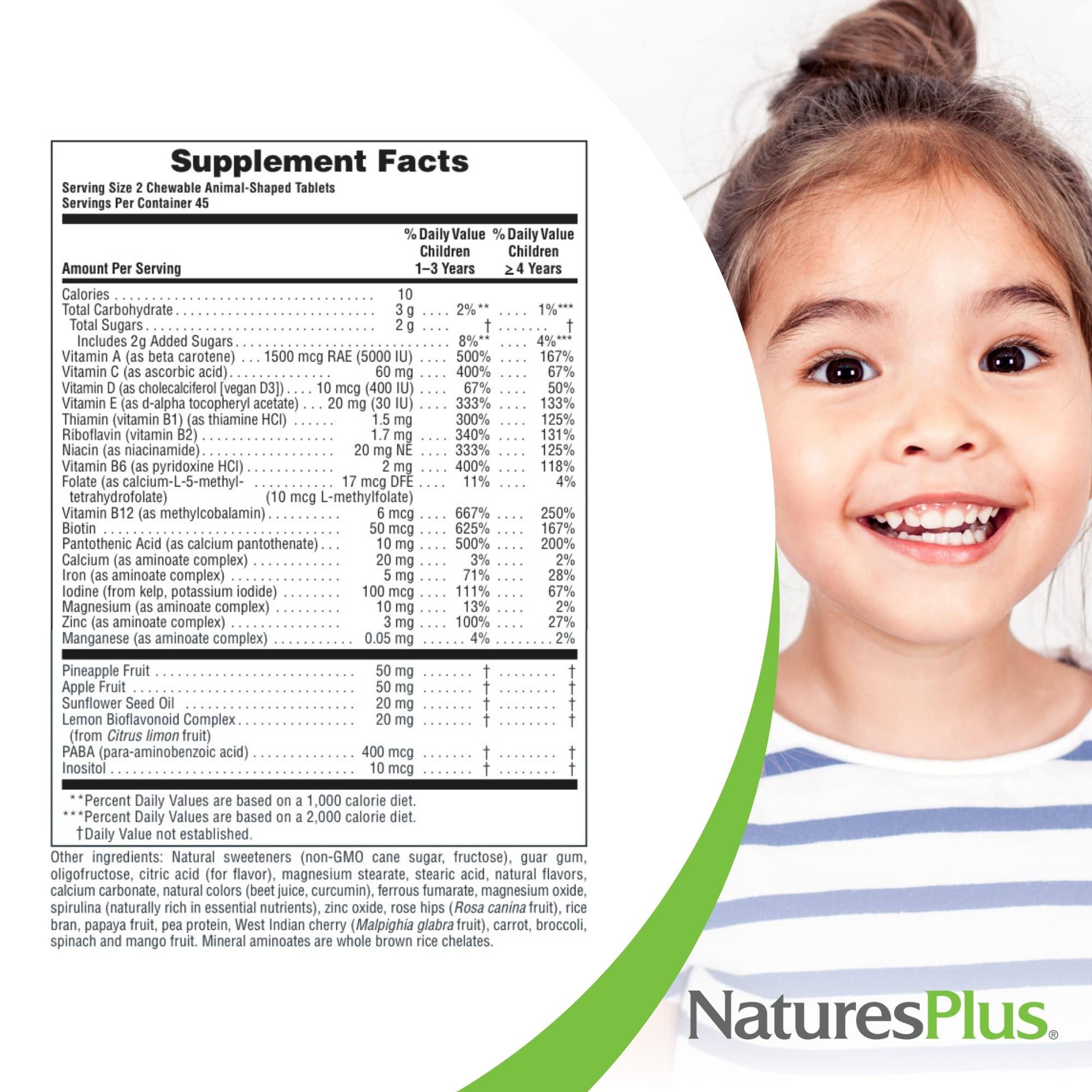 Gluten-free, hypoallergenic kids multivitamin label