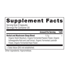 Sleep capsules showing gluten-free keto paleo friendly formulation