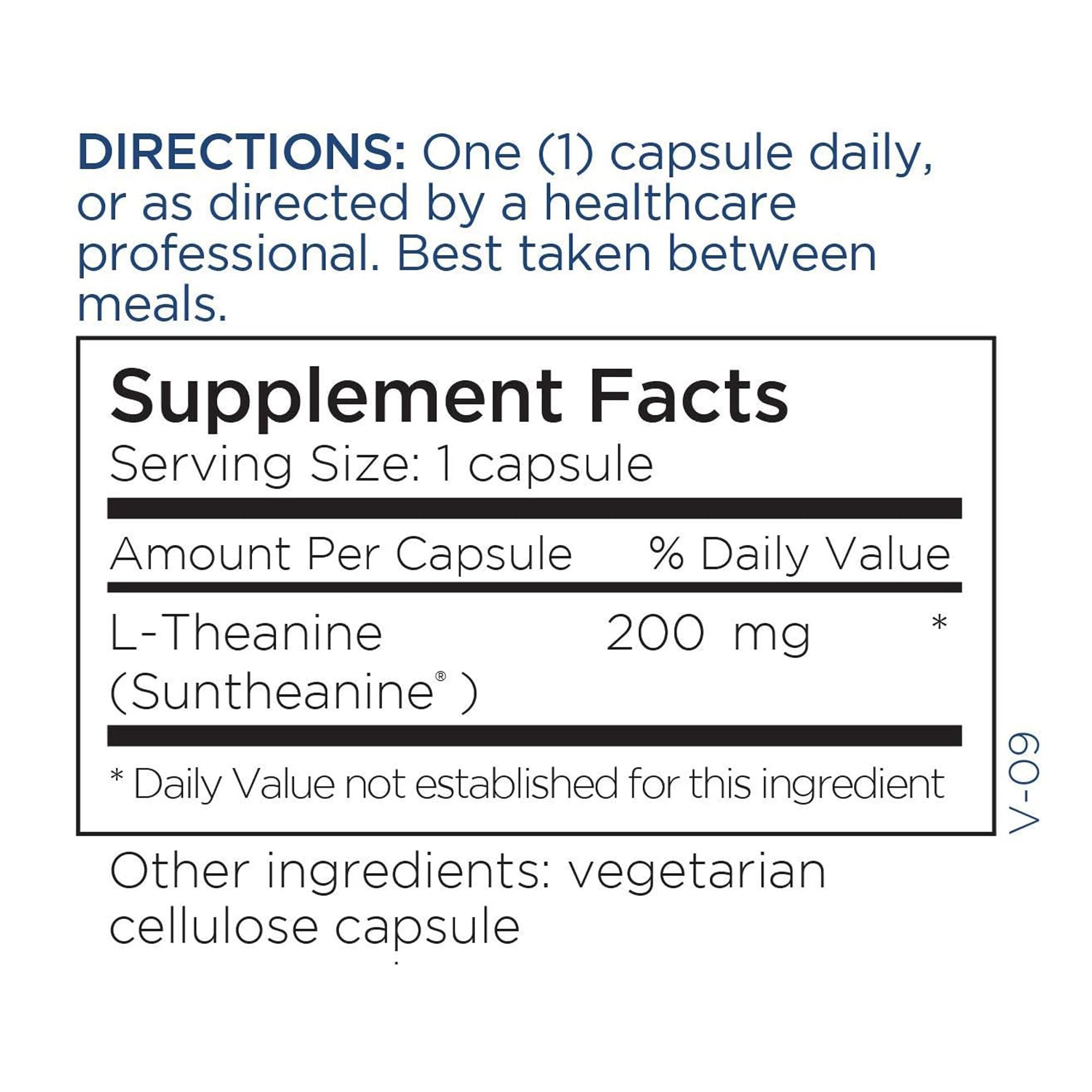 Gluten-free L-Theanine bottle with ingredients label