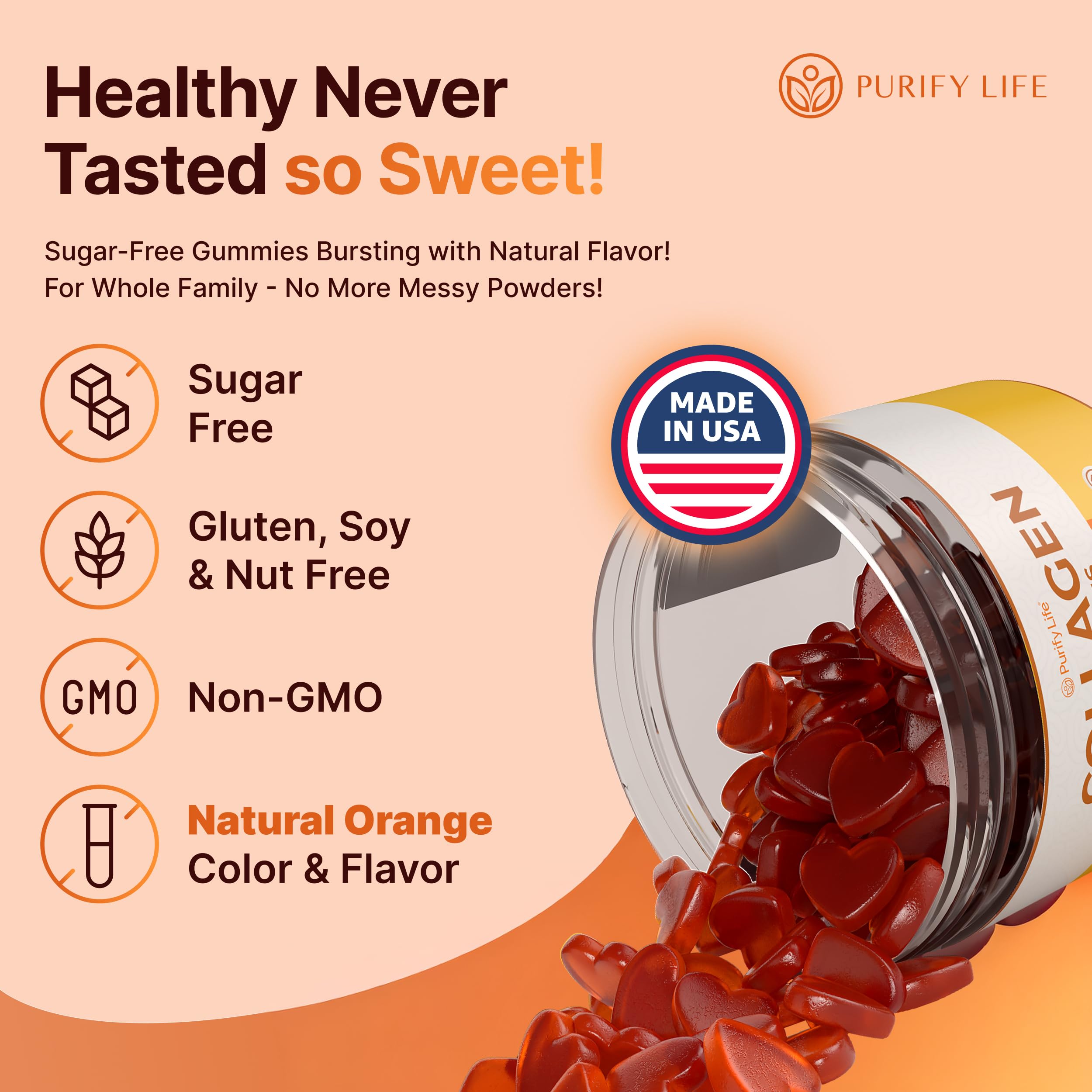 Gluten-free marine collagen gummies made in USA