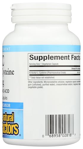 Gluten-free, dairy-free NAC supplement ingredients