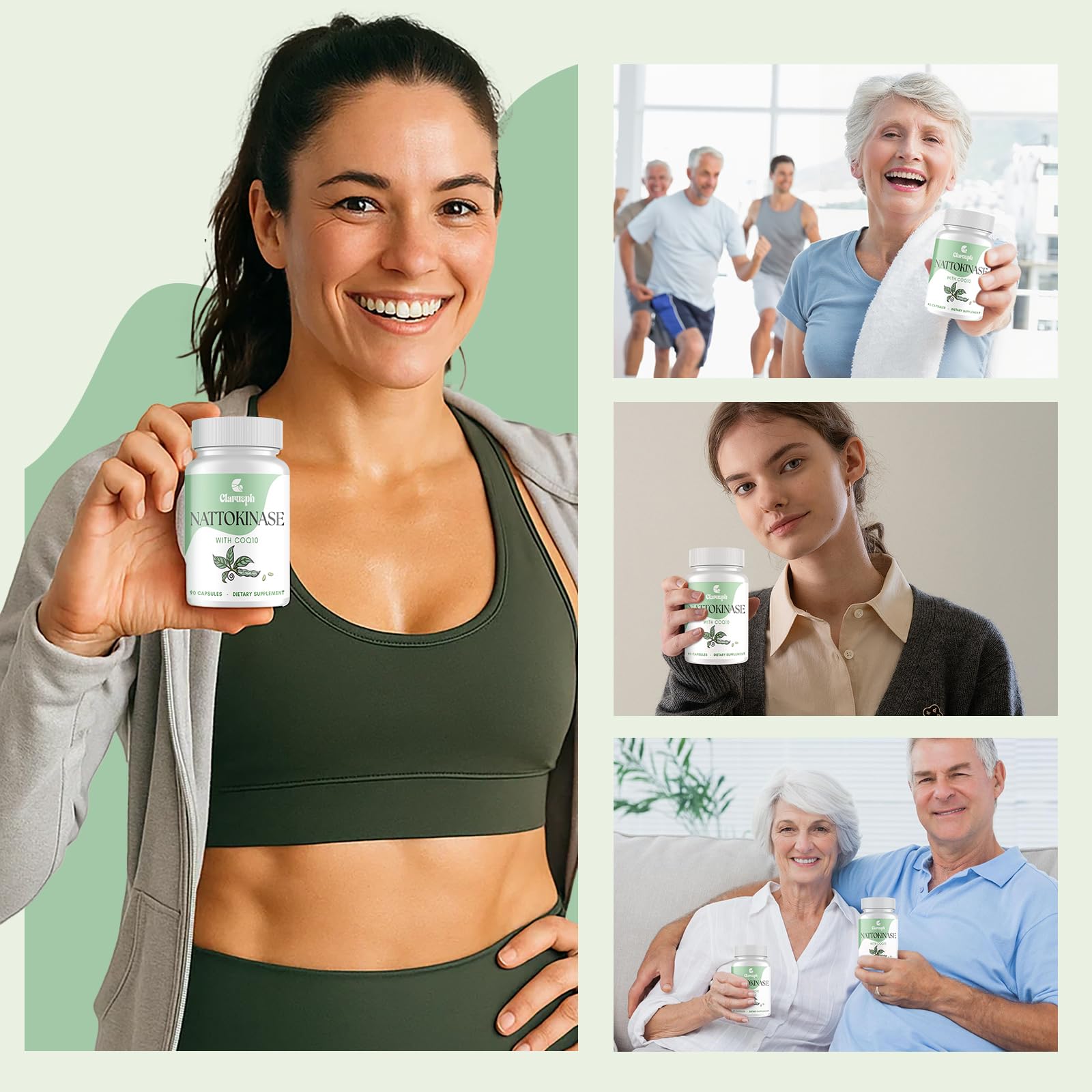 Gluten-free nattokinase supplement bottle
