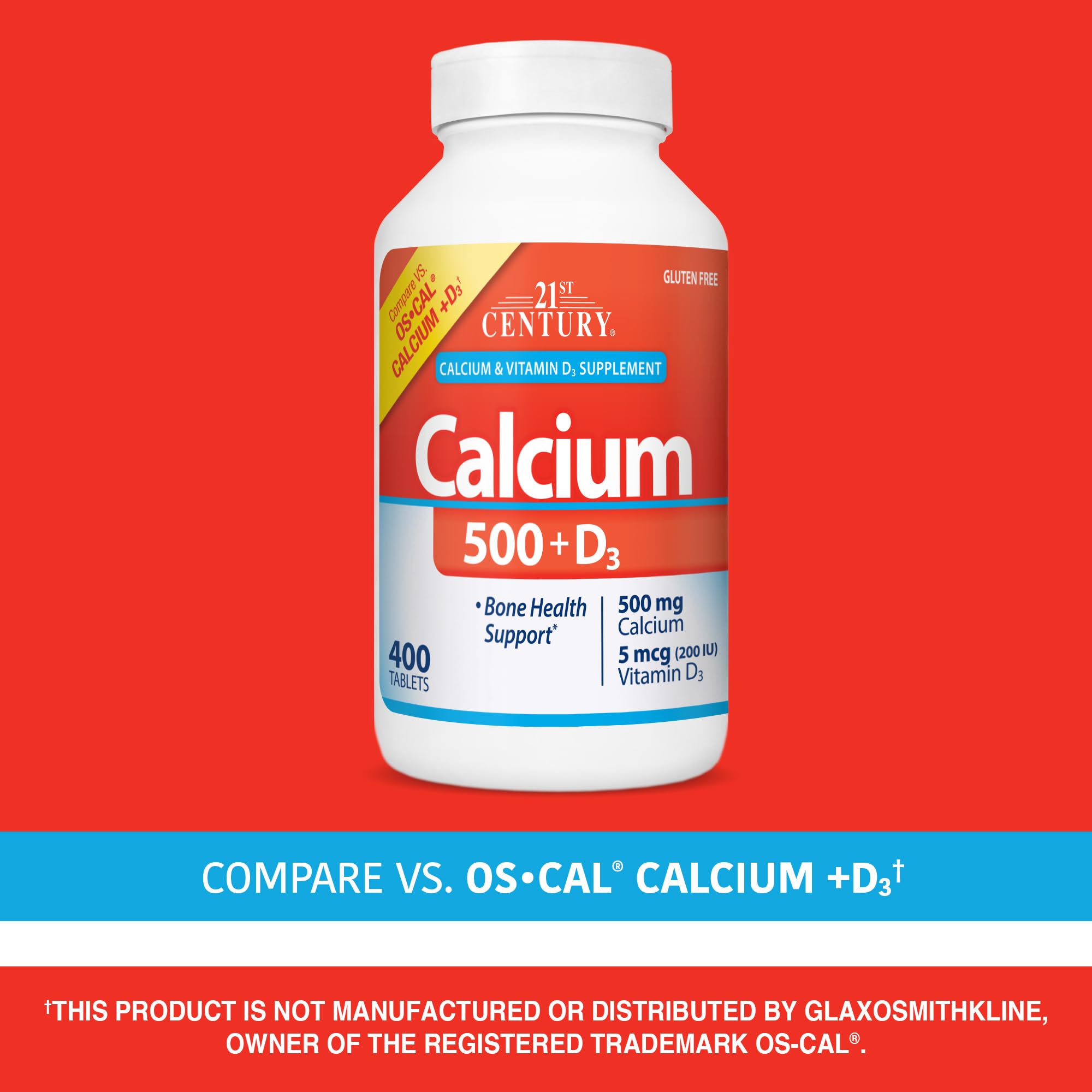 Gluten-free and yeast-free label on supplement bottle