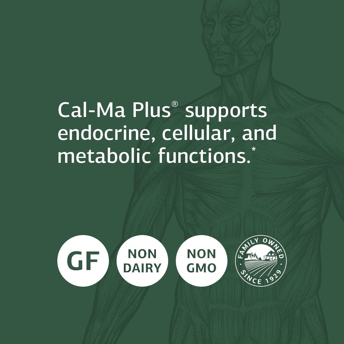 Gluten-free, non-dairy, non-soy dietary supplement label