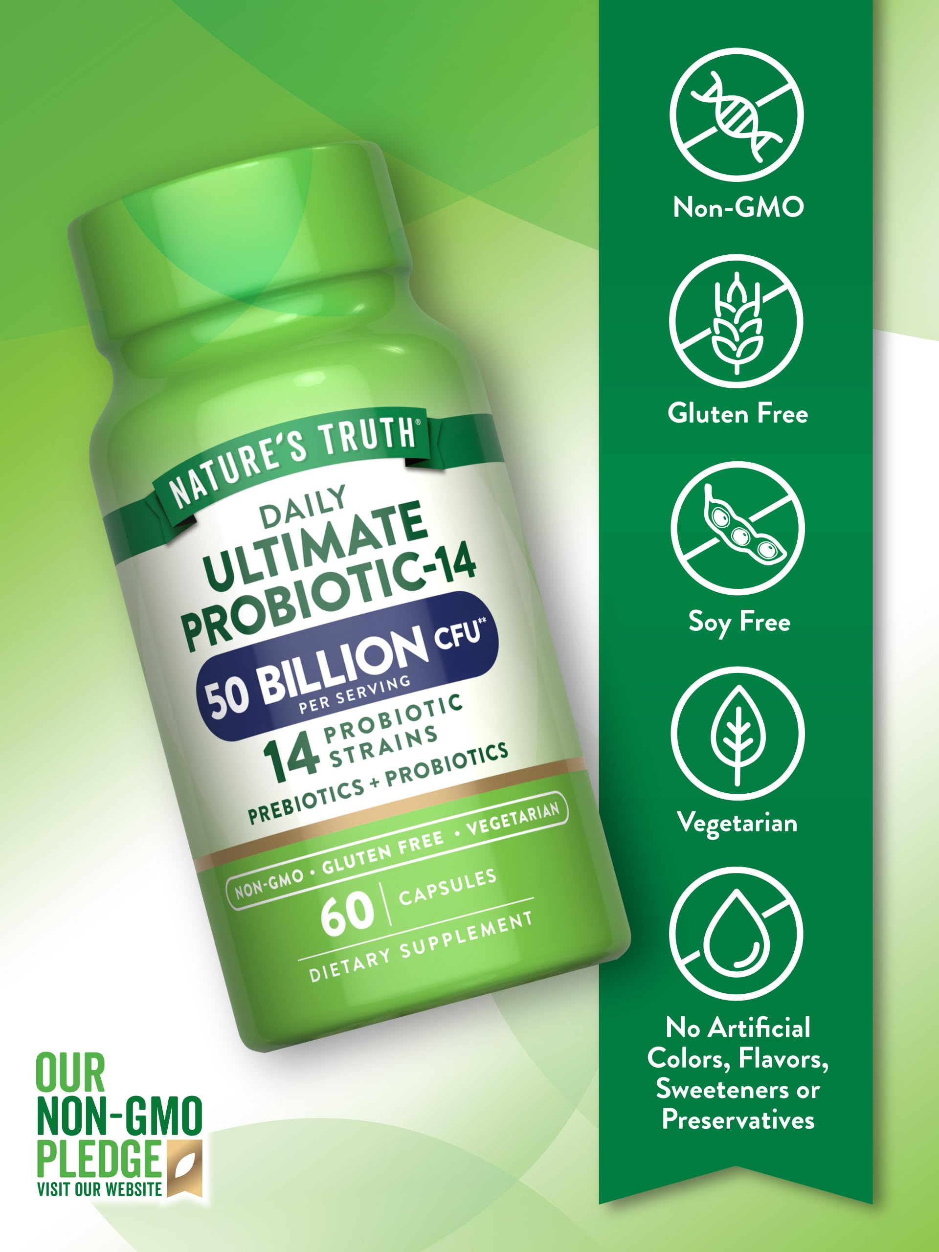 Gluten-free, non-GMO probiotic supplement