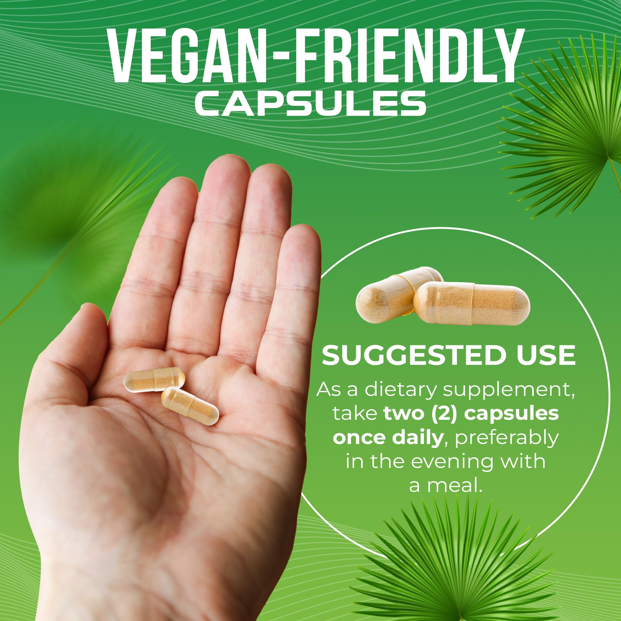 Gluten-free, non-GMO Saw Palmetto capsules