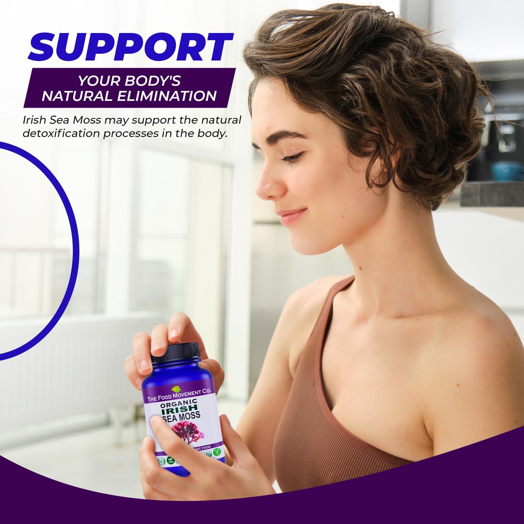 Gluten-free and non-GMO sea moss capsules