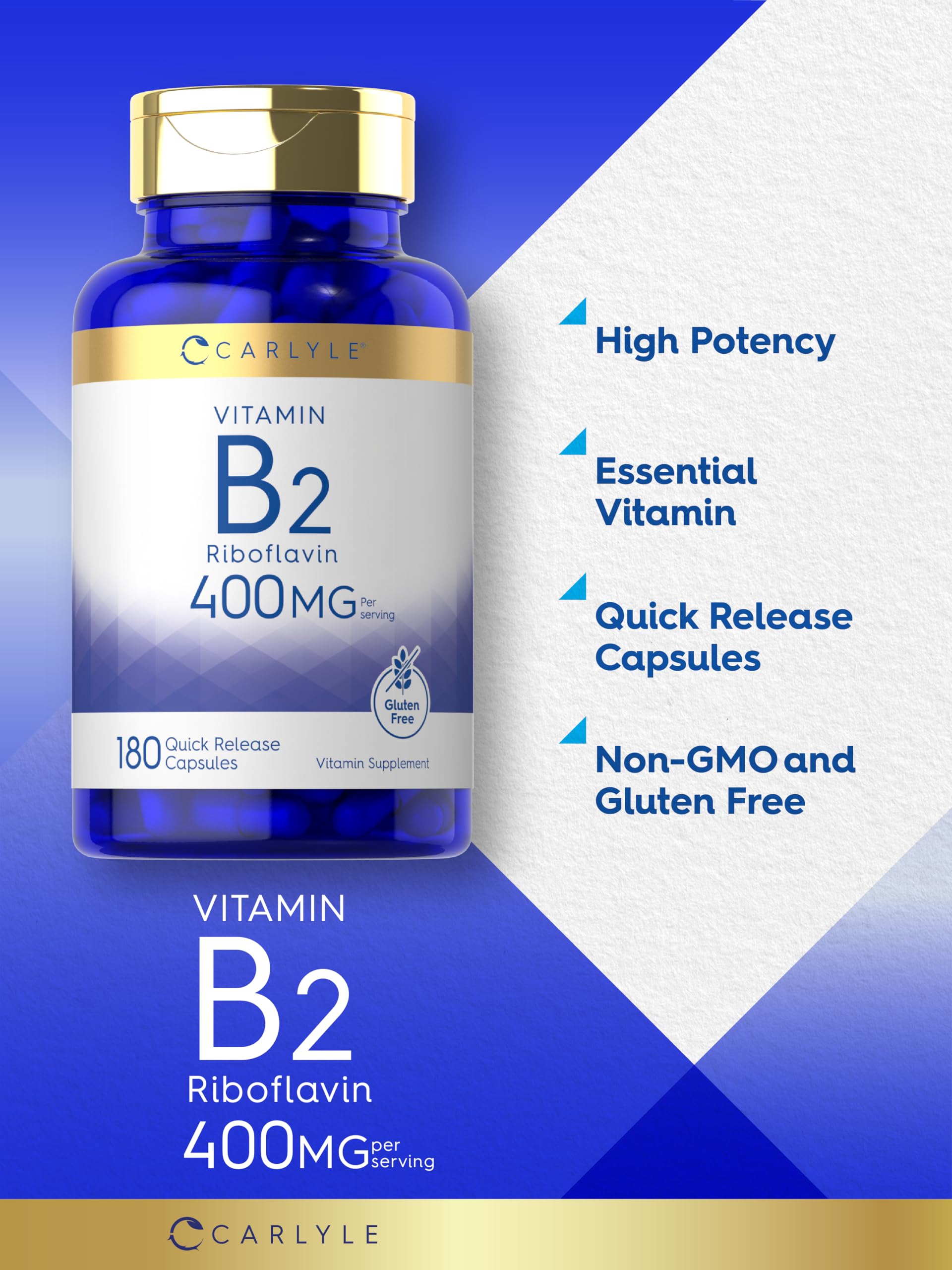 Gluten-free and Non-GMO Vitamin B-2 packaging