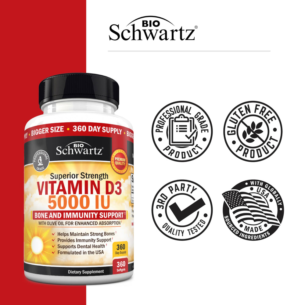 Gluten-free and Non-GMO Vitamin D3 5000 IU label