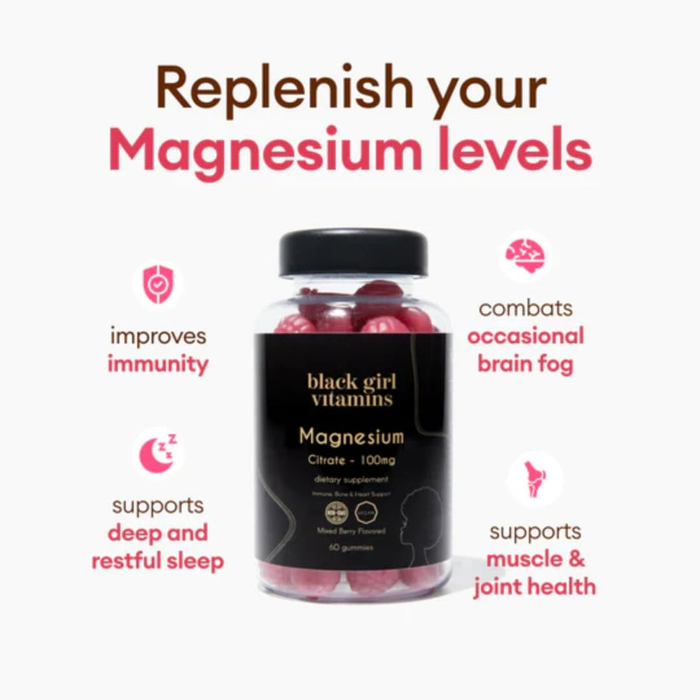 Gluten-free vegan magnesium citrate gummies in mixed berry flavor