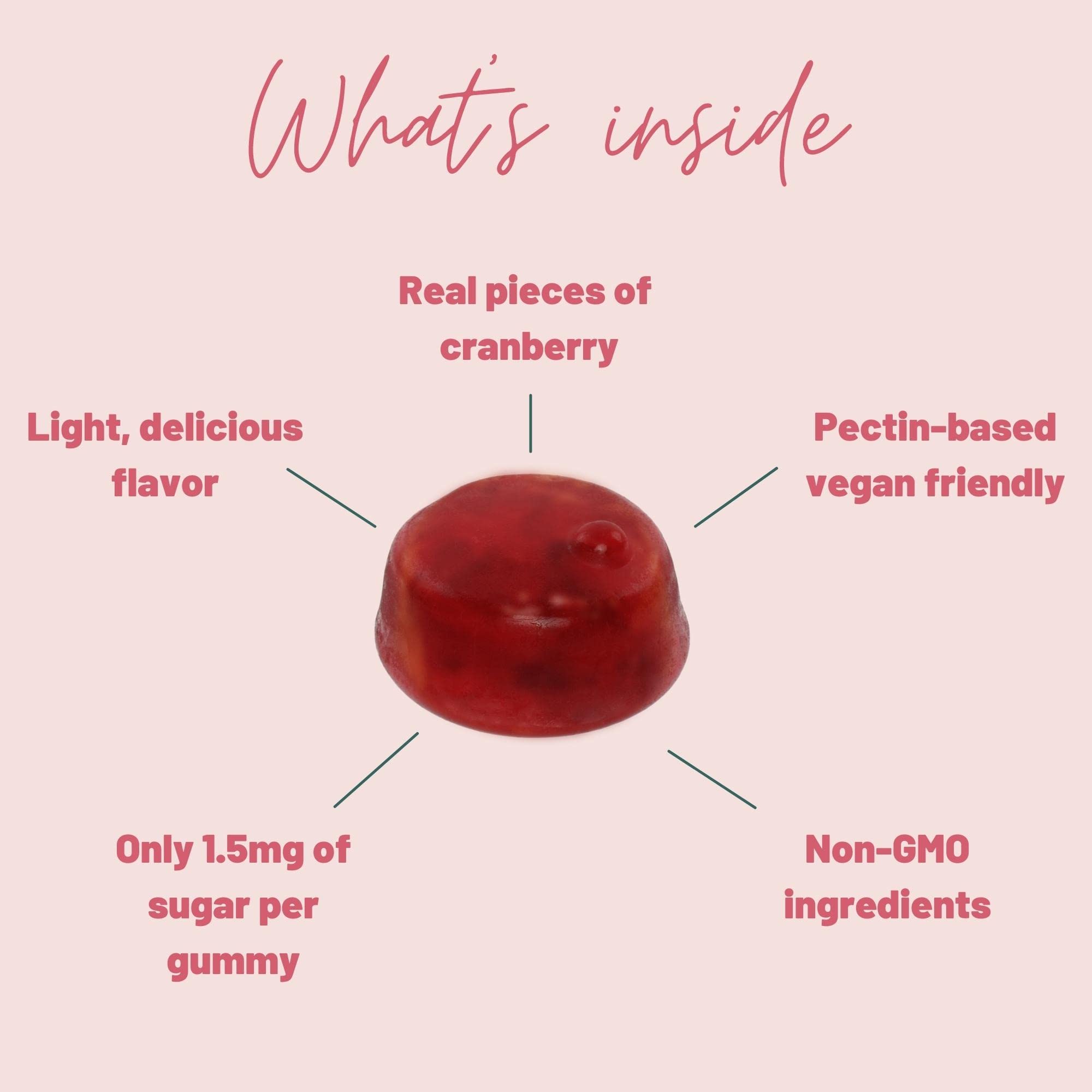 Gluten-free vegan non-GMO cranberry vitamins gummies