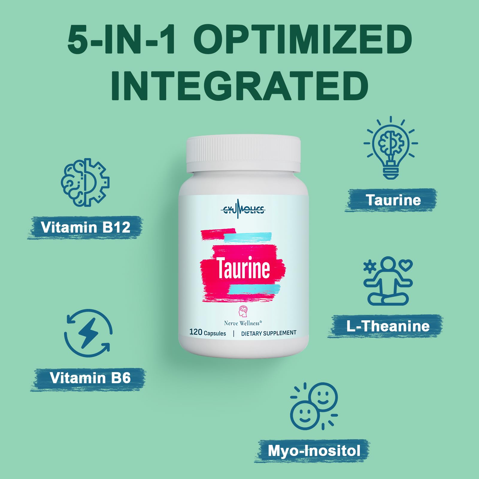 Gluten-free, vegetarian taurine capsules