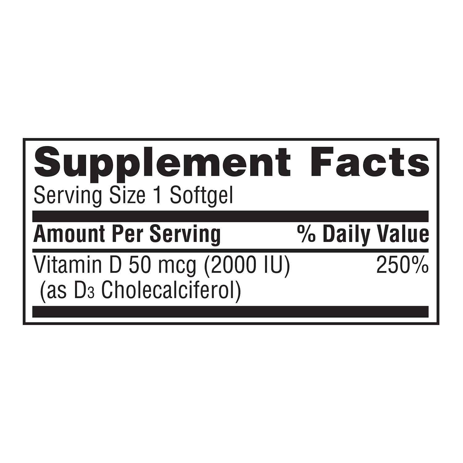 Gluten-free Vitamin D3 softgel capsules